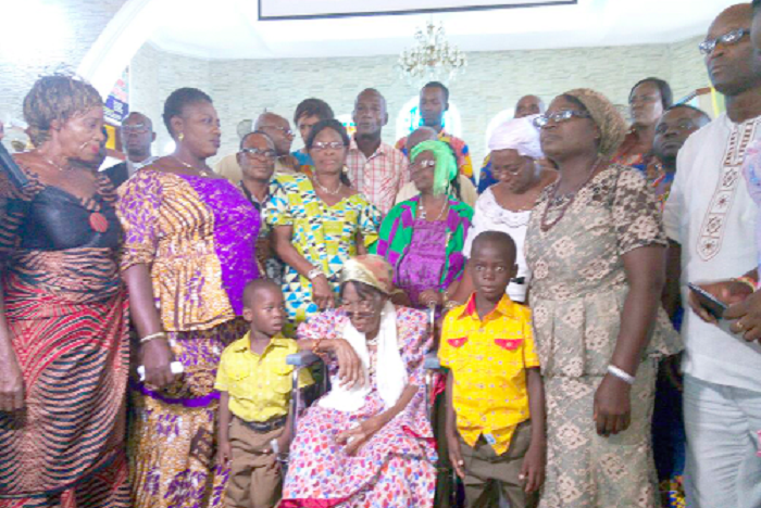 Madam Elizabeth Ankrah (in a wheelchair) with some family members and members of Mission Dine Club Madam Elizabeth Ankrah (in a wheelchair) with some family members and members of Mission Dine Club